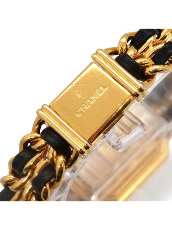 Chanel Premiere L Vintage Watch Black Gold